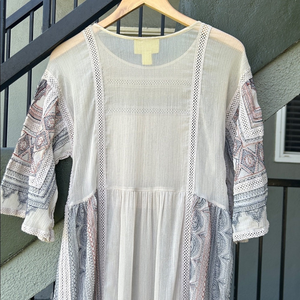 Anthropologie Meave Toronto Maxi Dress Bohemian Boho Embroidered Flowy Gauze Sm - Picture 10 of 10